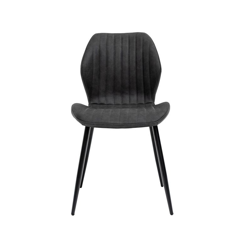 Sheldon Dining Chair - Set of 2 - Charcoal Faux Leather