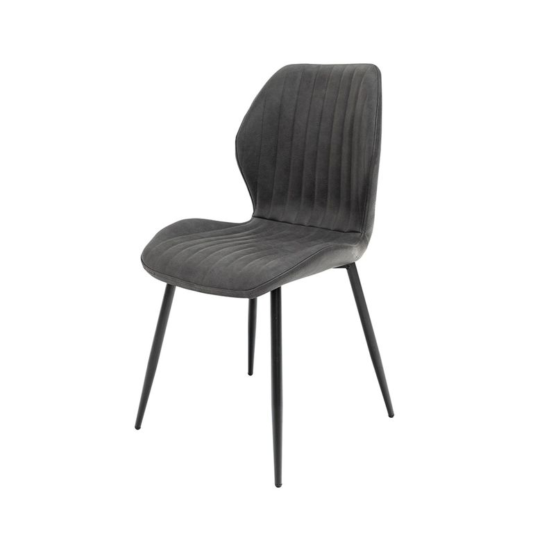 Sheldon Dining Chair - Set of 2 - Charcoal Faux Leather