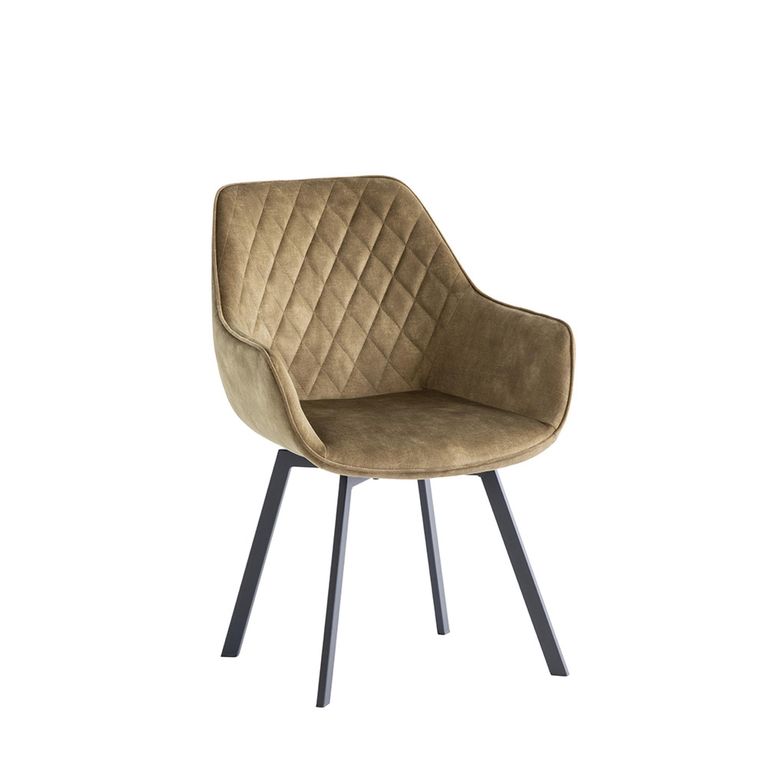 Viola Swivel Dining Chair - Set of 2 - Green Velvet Fabric