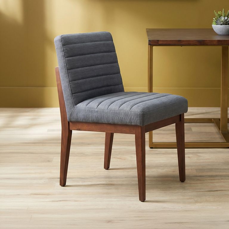 Brando Dining Chair - Set of 2 - Charcoal Grey Fabric with Oak Legs