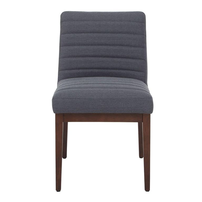 Brando Dining Chair - Set of 2 - Charcoal Grey Fabric with Oak Legs