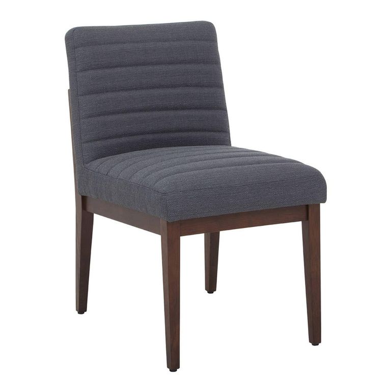 Brando Dining Chair - Set of 2 - Charcoal Grey Fabric with Oak Legs