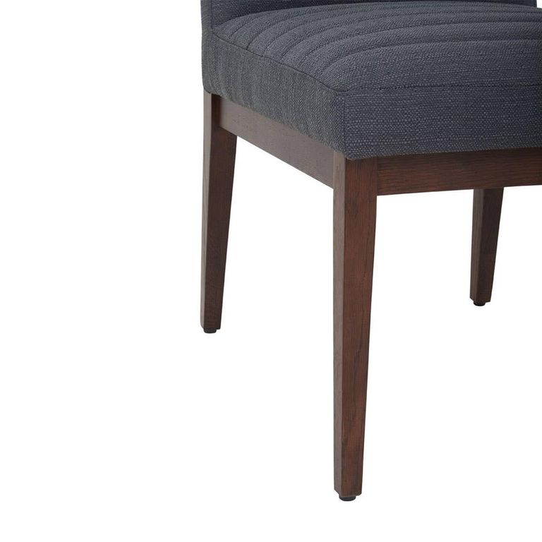 Brando Dining Chair - Set of 2 - Charcoal Grey Fabric with Oak Legs