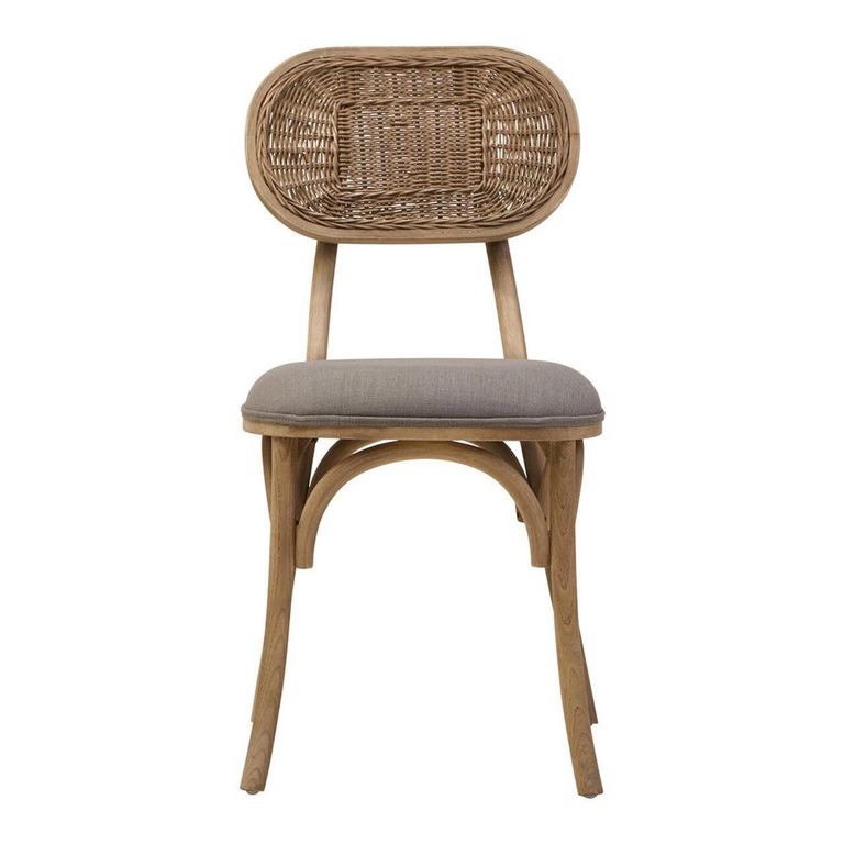 Cebu Dining Chair - Grey Wash - Padded - Elm Wood