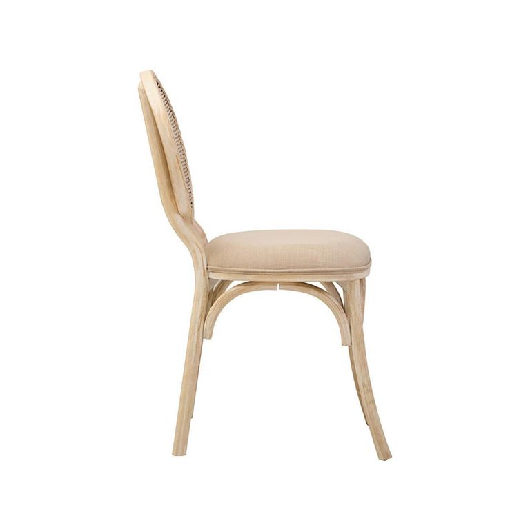 Cebu Dining Chair - White Wash - Padded - Elm Wood