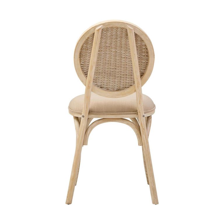 Cebu Dining Chair - White Wash - Padded - Elm Wood