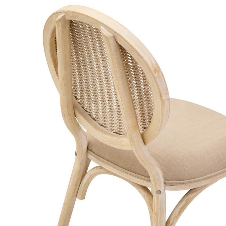 Cebu Dining Chair - White Wash - Padded - Elm Wood