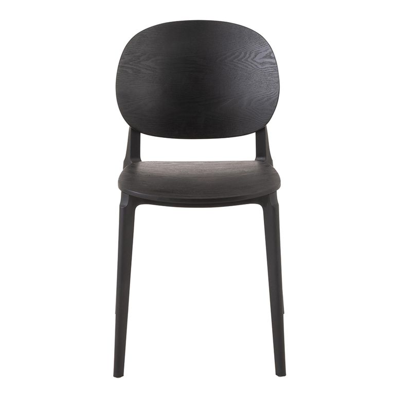 Basic Dining Chair - Set of 2 - Fineer Black - Synthetic