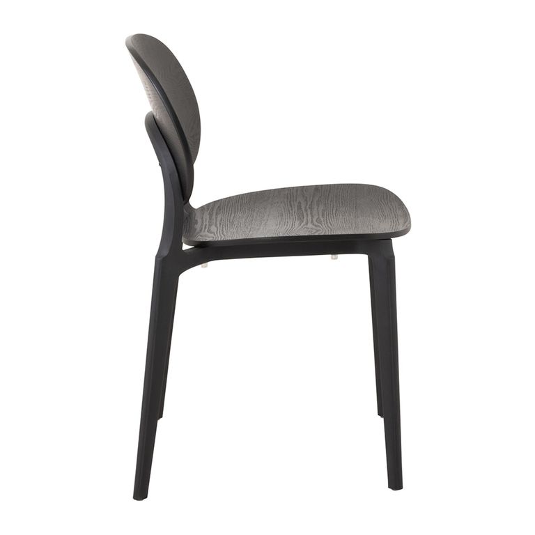 Basic Dining Chair - Set of 2 - Fineer Black - Synthetic