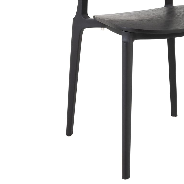 Basic Dining Chair - Set of 2 - Fineer Black - Synthetic