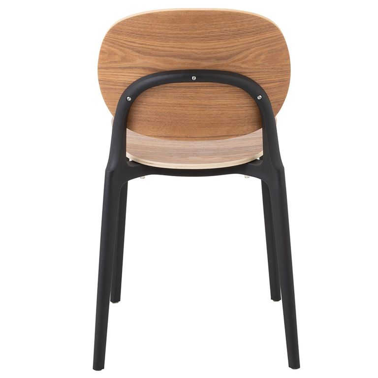 Basic Dining Chair - Set of 2 - Fineer Natural and Black - Synthetic