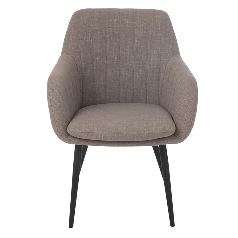 Miles Dining Armchair - Set of 2 - Grey - Fabric and Metal