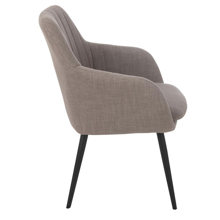 Miles Dining Armchair - Set of 2 - Grey - Fabric and Metal