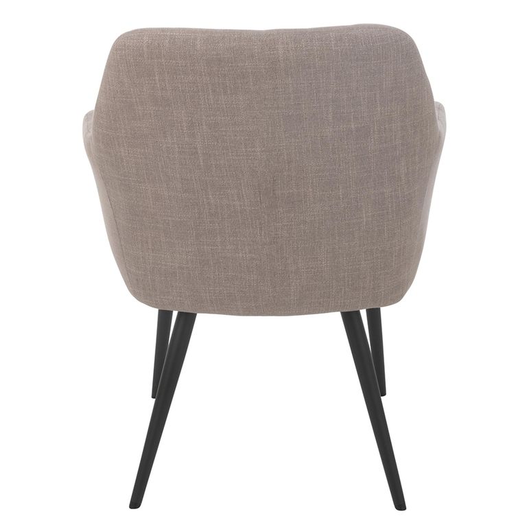 Miles Dining Armchair - Set of 2 - Grey - Fabric and Metal