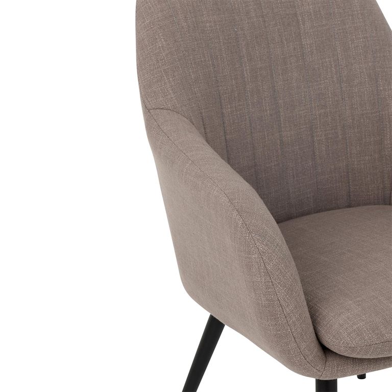 Miles Dining Armchair - Set of 2 - Grey - Fabric and Metal