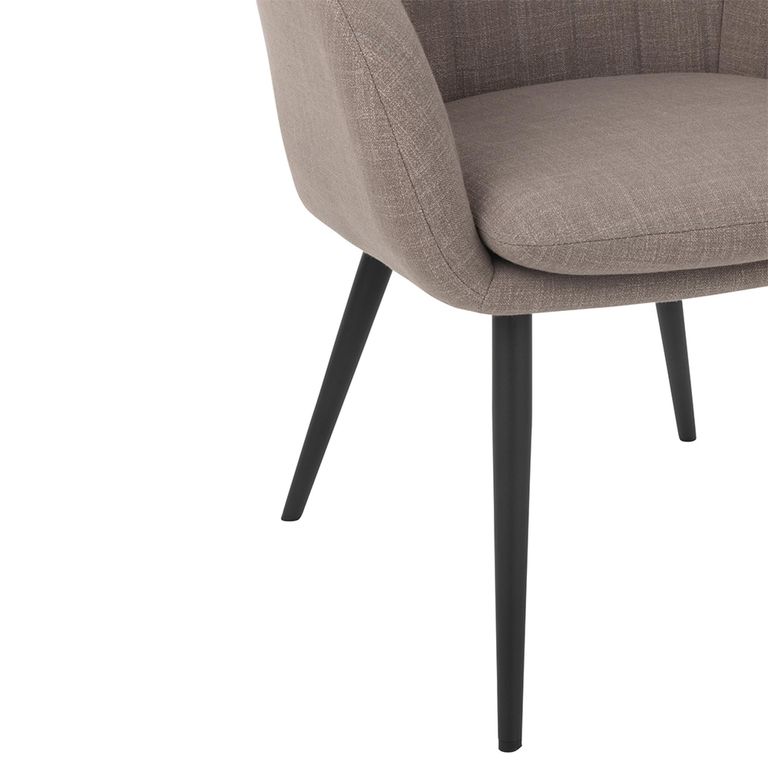 Miles Dining Armchair - Set of 2 - Grey - Fabric and Metal