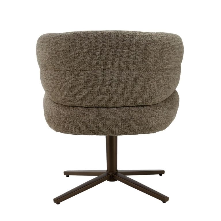 Blake Swivel Dining Chair - Set of 2 - Curved Back - Desert - Fabric and Metal