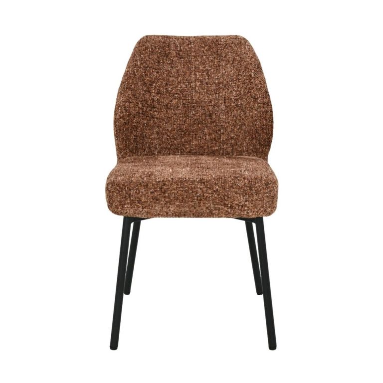Tess Dining Chair - Set of 2 - Bordeaux - Fabric and Metal
