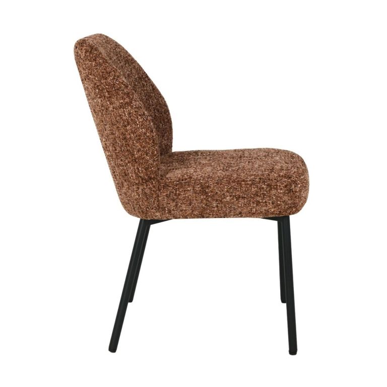 Tess Dining Chair - Set of 2 - Bordeaux - Fabric and Metal