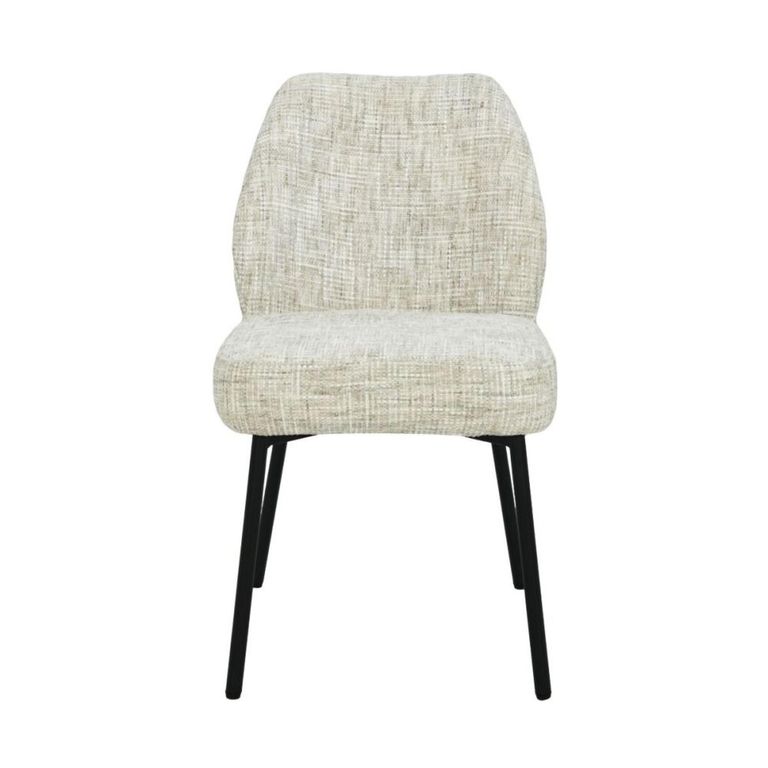 Tess Dining Chair - Set of 2 - Cream - Fabric and Metal