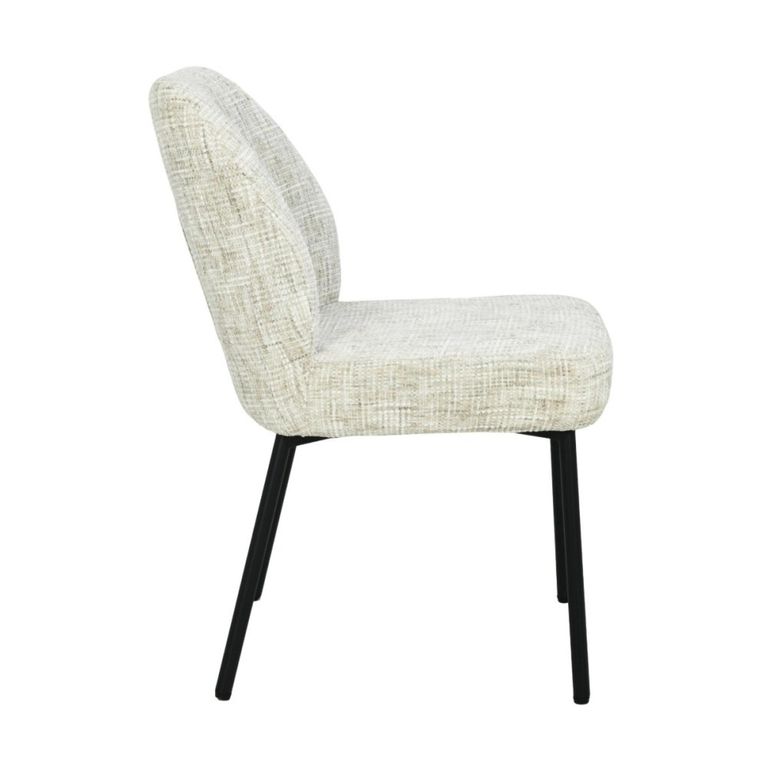 Tess Dining Chair - Set of 2 - Cream - Fabric and Metal