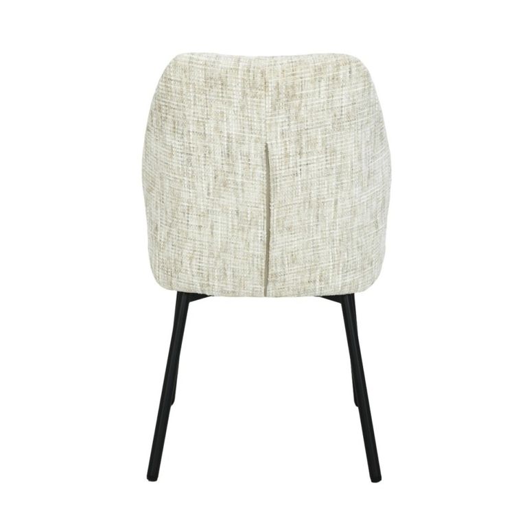 Tess Dining Chair - Set of 2 - Cream - Fabric and Metal