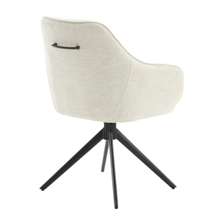 Thomas Swivel Dining Armchair - Set of 2 - Sand - Fabric and Metal