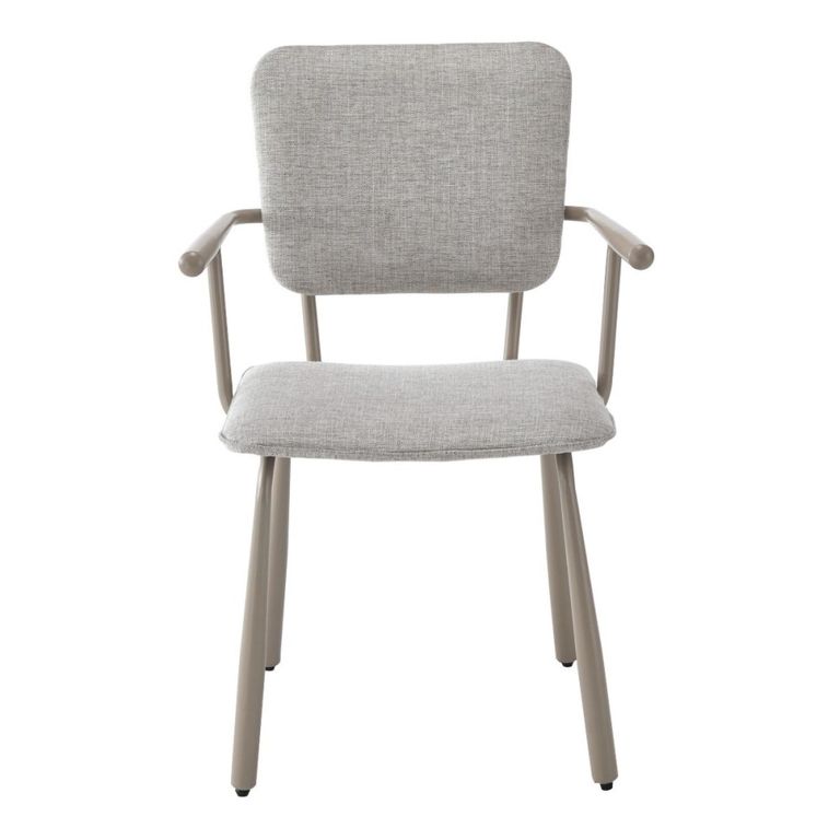 Brix Finn Dining Armchair - Set of 2 - Beige - Fabric and Metal
