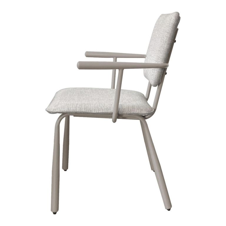 Brix Finn Dining Armchair - Set of 2 - Beige - Fabric and Metal