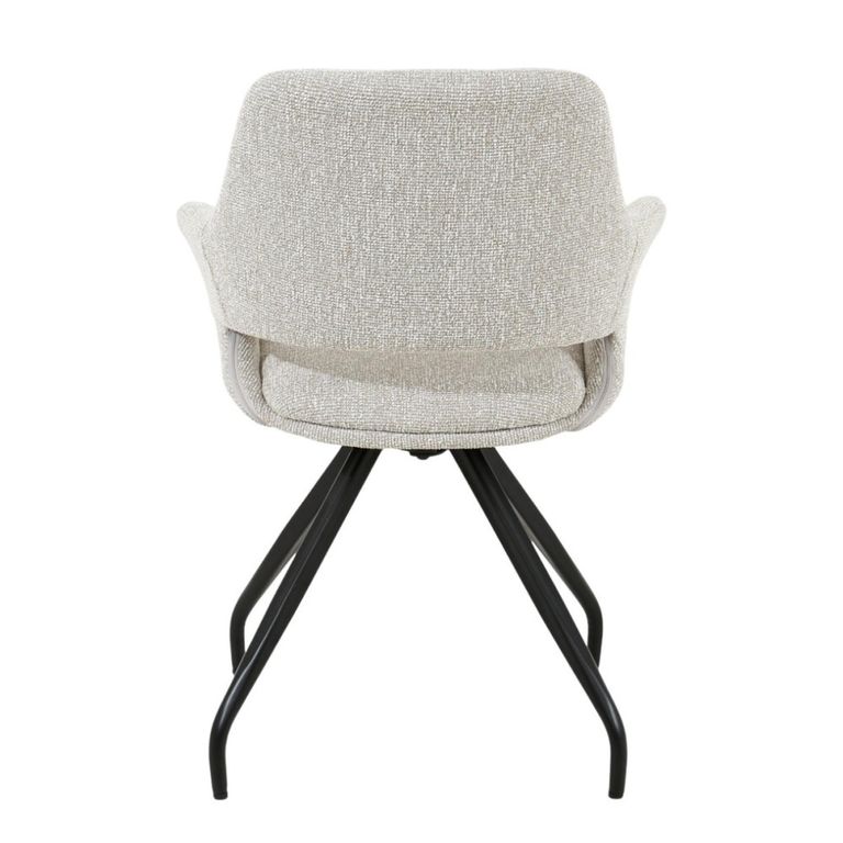 Capp Swivel Dining Armchair - Set of 2 - Beige - Fabric and Metal