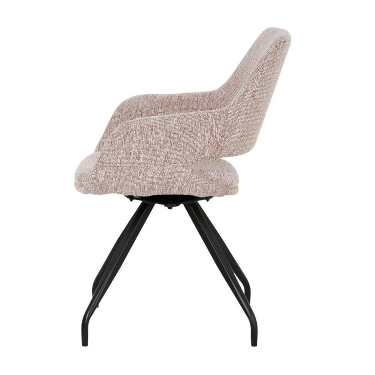 Capp Swivel Dining Armchair - Set of 2 - Blossom - Fabric and Metal