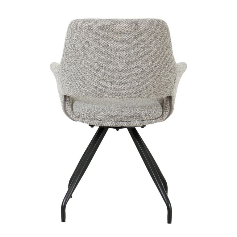 Capp Swivel Dining Armchair - Set of 2 - Taupe - Fabric and Metal