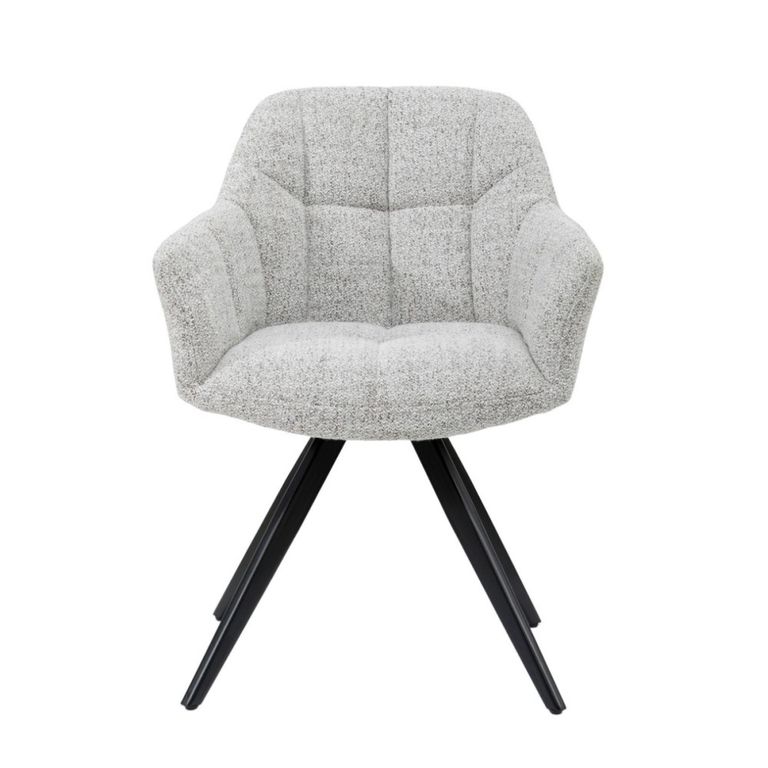 Tommy Swivel Dining Armchair - Set of 2 - Bisque Oasis - Fabric and Metal