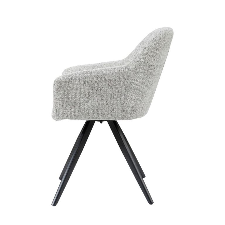 Tommy Swivel Dining Armchair - Set of 2 - Bisque Oasis - Fabric and Metal