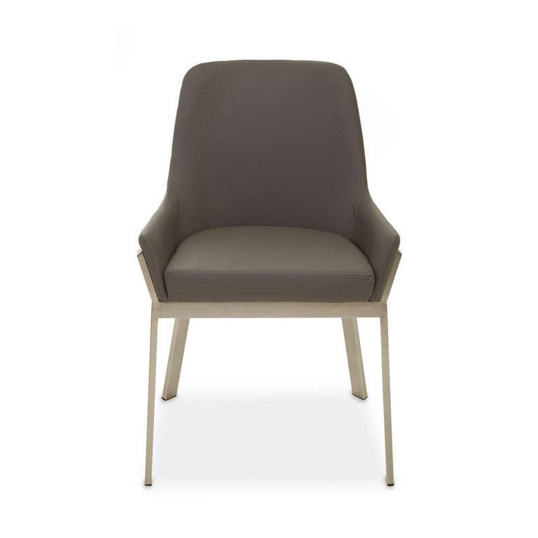 Gilden Dining Armchair - Grey Fabric with Metal Legs