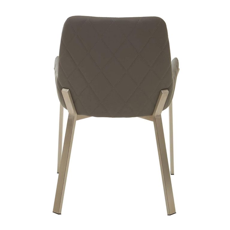 Gilden Dining Armchair - Grey Fabric with Metal Legs