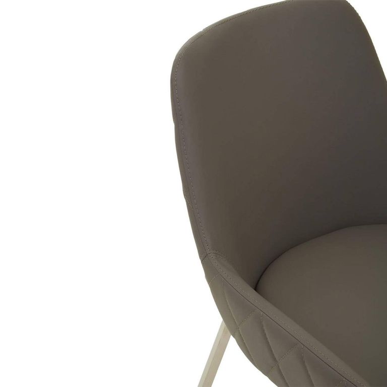 Gilden Dining Armchair - Grey Fabric with Metal Legs