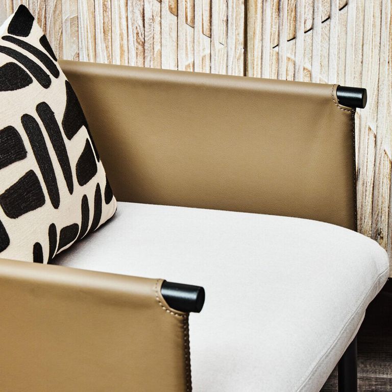 Gilden Dining Armchair - White Fabric