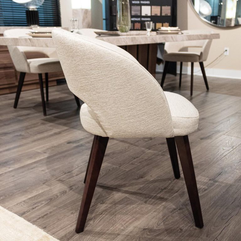 Karol Curved Dining Chair - Fabric - Variation Available