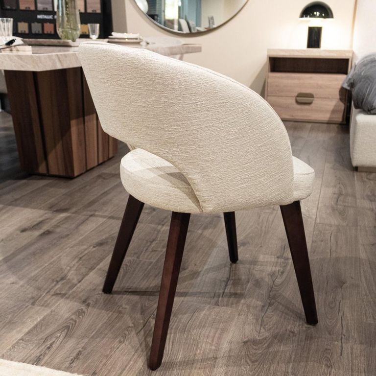 Karol Curved Dining Chair - Fabric - Variation Available