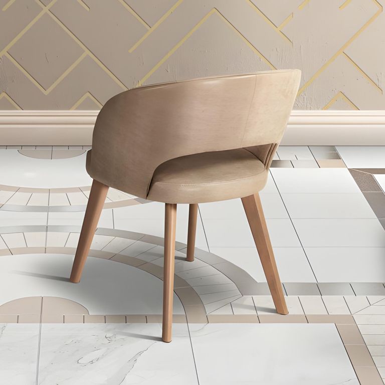 Karol Curved Dining Chair - Leather - Variation Available