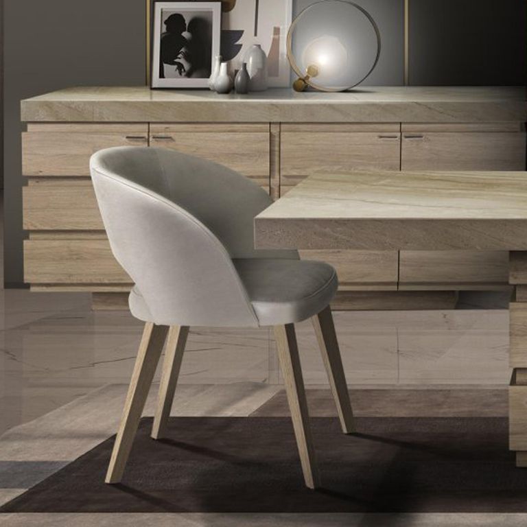 Karol Curved Dining Chair - Leather - Variation Available