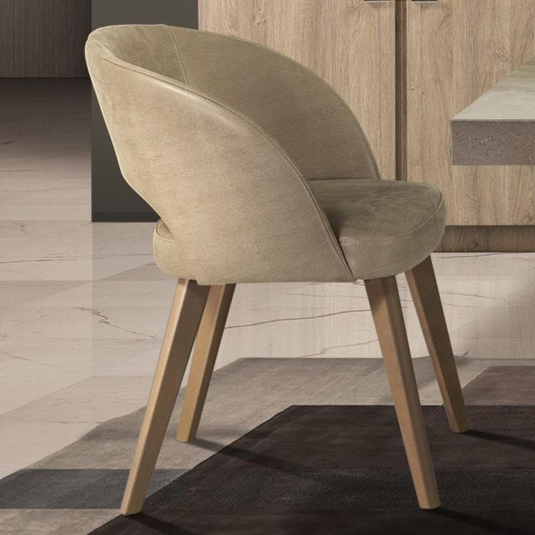 Karol Curved Dining Chair - Leather - Variation Available