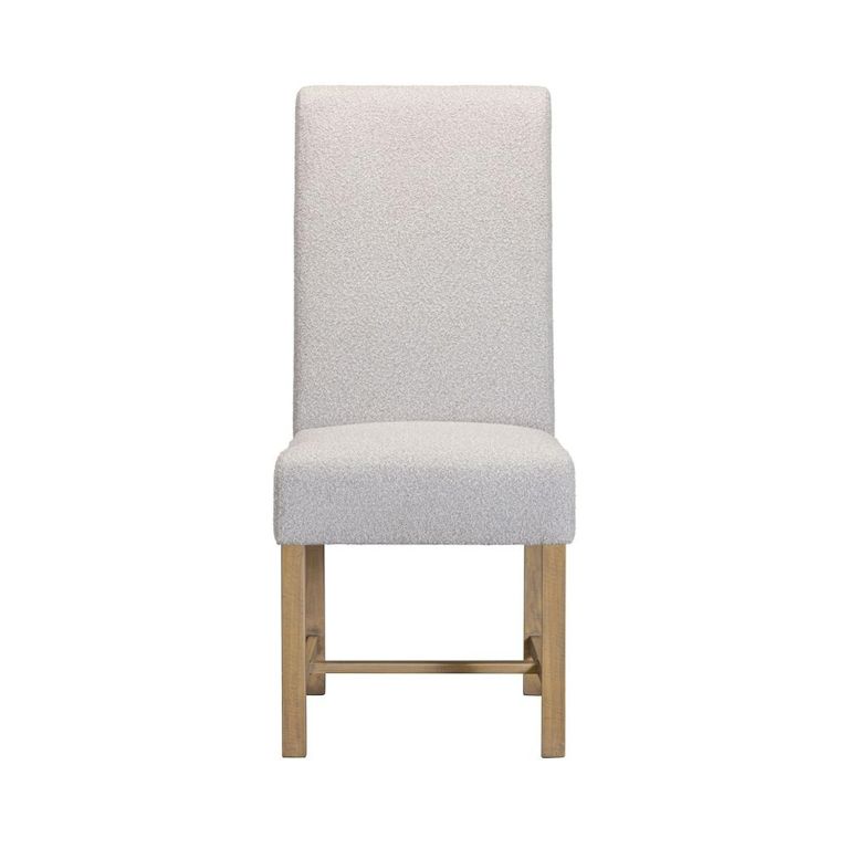 Chateau Dining Chair - Set of 2 - Roll Back - Grey - Fabric and Pine