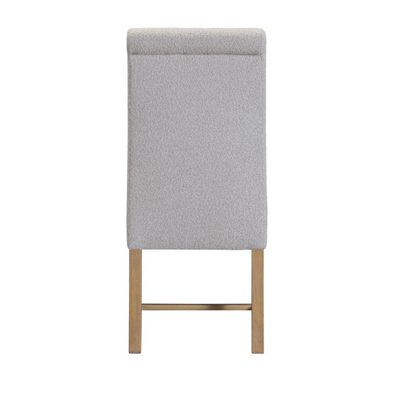 Chateau Dining Chair - Set of 2 - Roll Back - Grey - Fabric and Pine