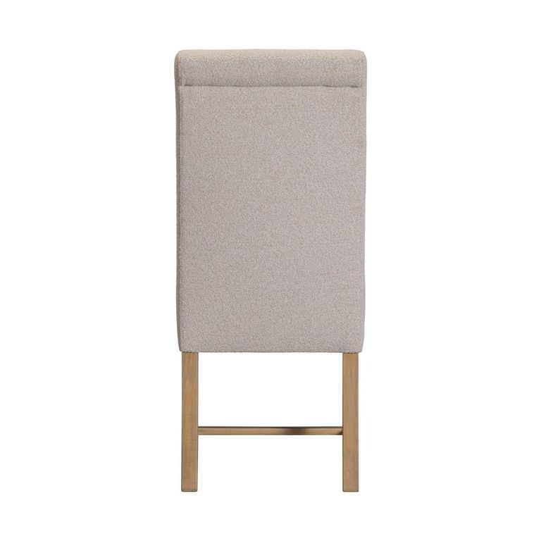 Chateau Dining Chair - Set of 2 - Roll Back - Beige - Fabric and Rustic Pine