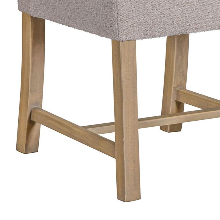 Chateau Dining Chair - Set of 2 - Roll Back - Beige - Fabric and Rustic Pine