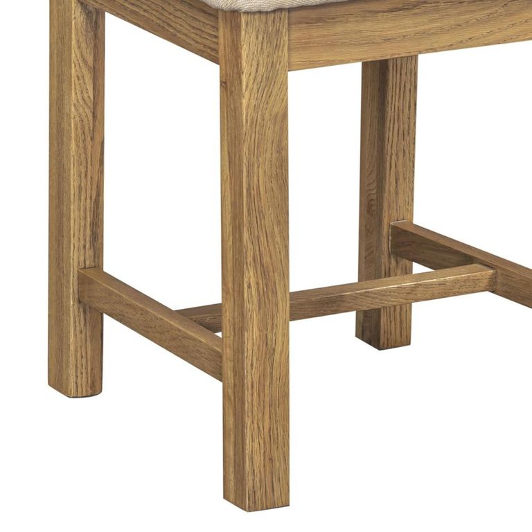 Dorchester Dining Chair - Set of 2 - Cross Back - Beige - Fabric and Rustic Oak