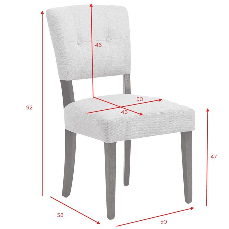 Oakridge Dining Chair - Set of 2 - Beige Bison Fabric - Dark Oak