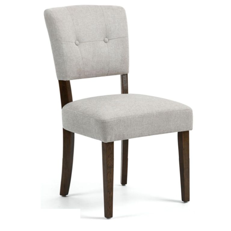Oakridge Dining Chair - Set of 2 - Beige Fabric - Dark Oak